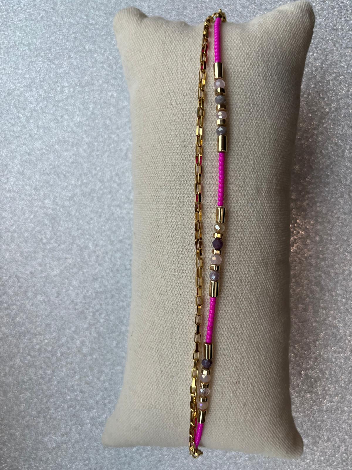 Armband Roze/Goud Dubbel